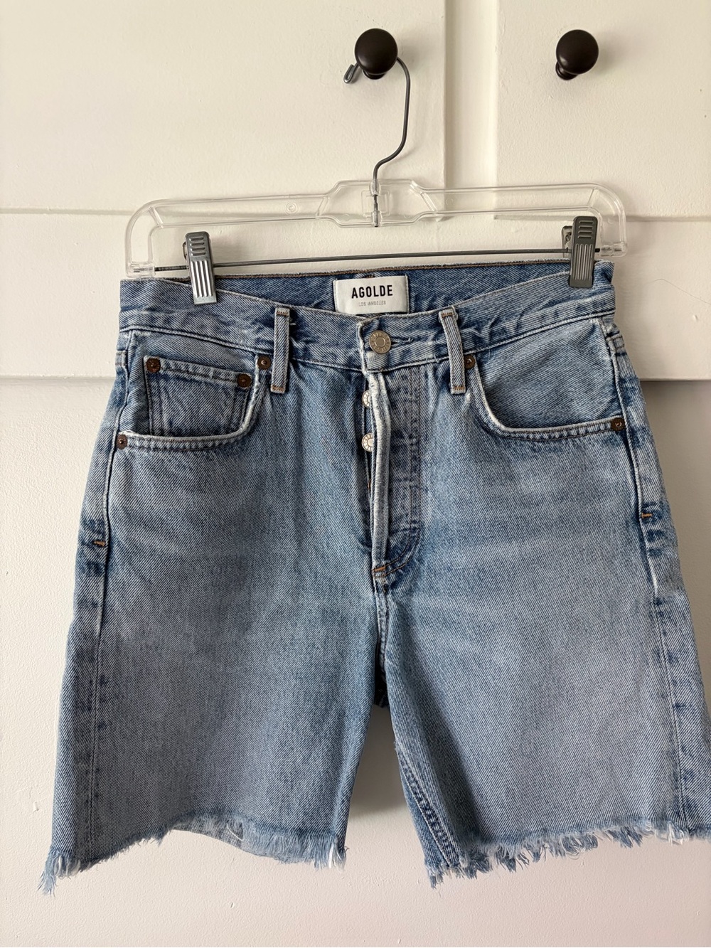 Agolde 90’s High Waist Light Wash  Denim Cutoff Shorts